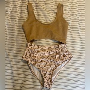 One piece cut out bathing suit